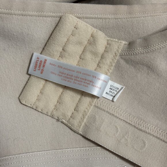 Cacique Lightly Lined No-Wire Wireless Nude T-Shirt Back Smoothing Bra 46DDD - Picture 10 of 10